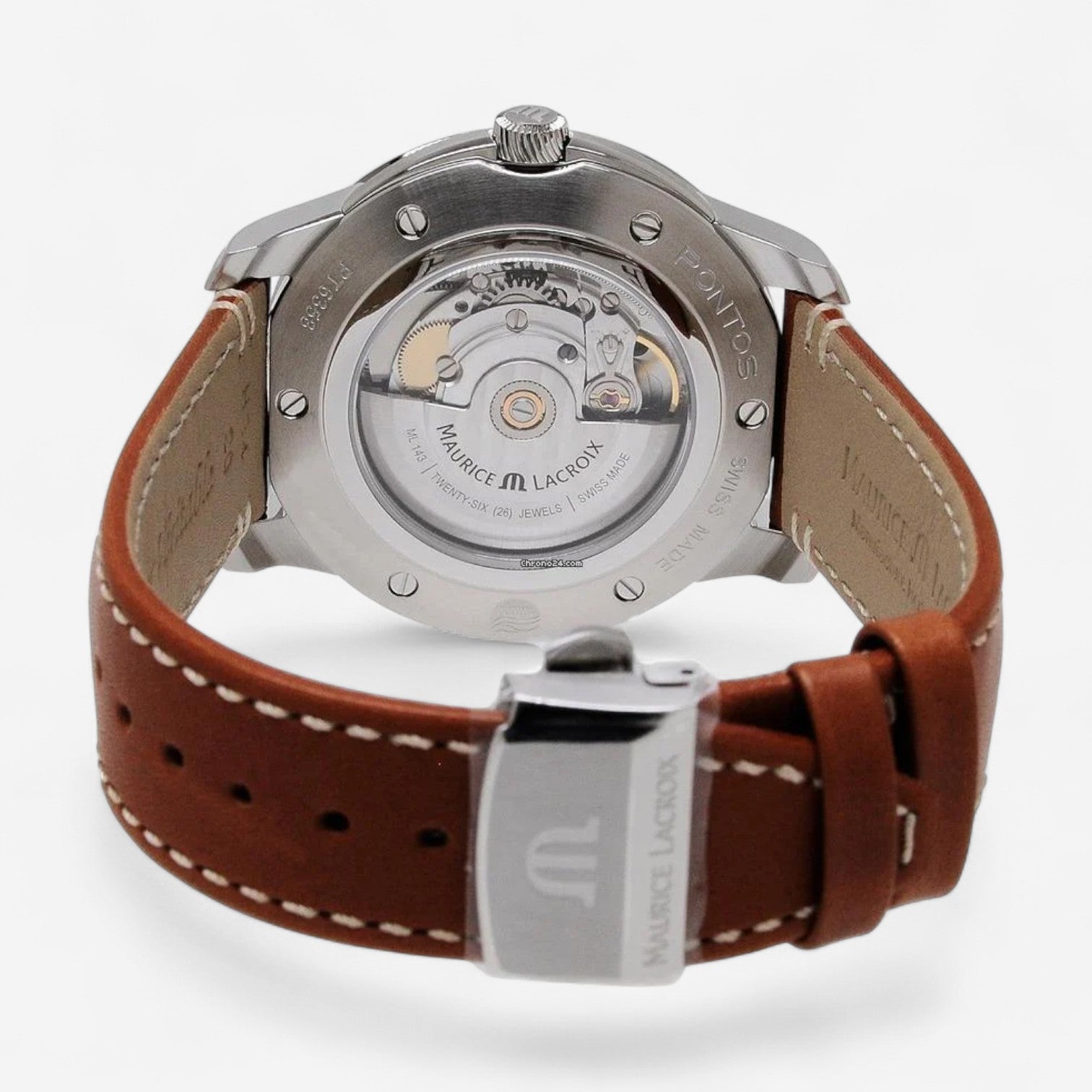 Maurice Lacroix Pontos Day Date Stainless Steel Automatic Men's Watch PT6358-SS001-130-2