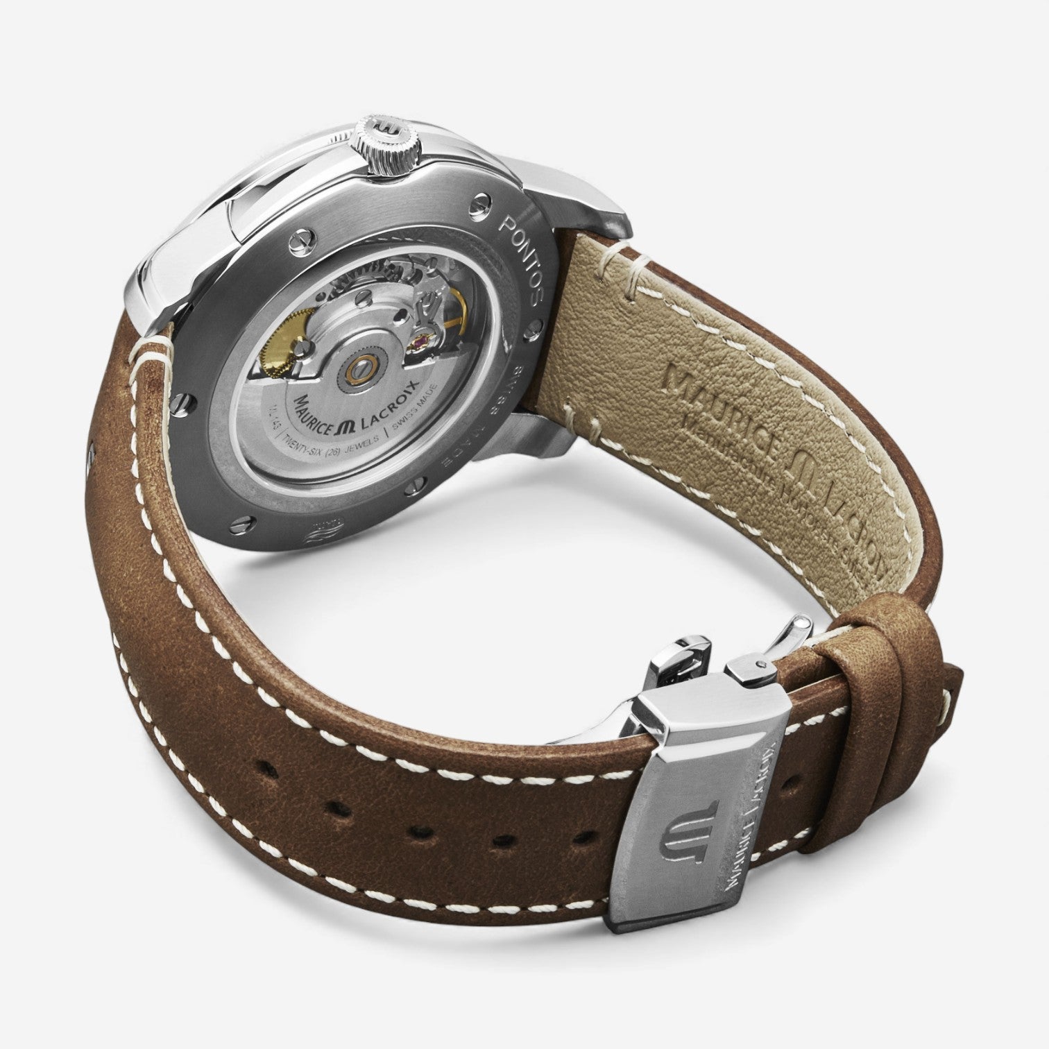 Maurice Lacroix Pontos Day Date Stainless Steel Automatic Men's Watch PT6358-SS001-130-2