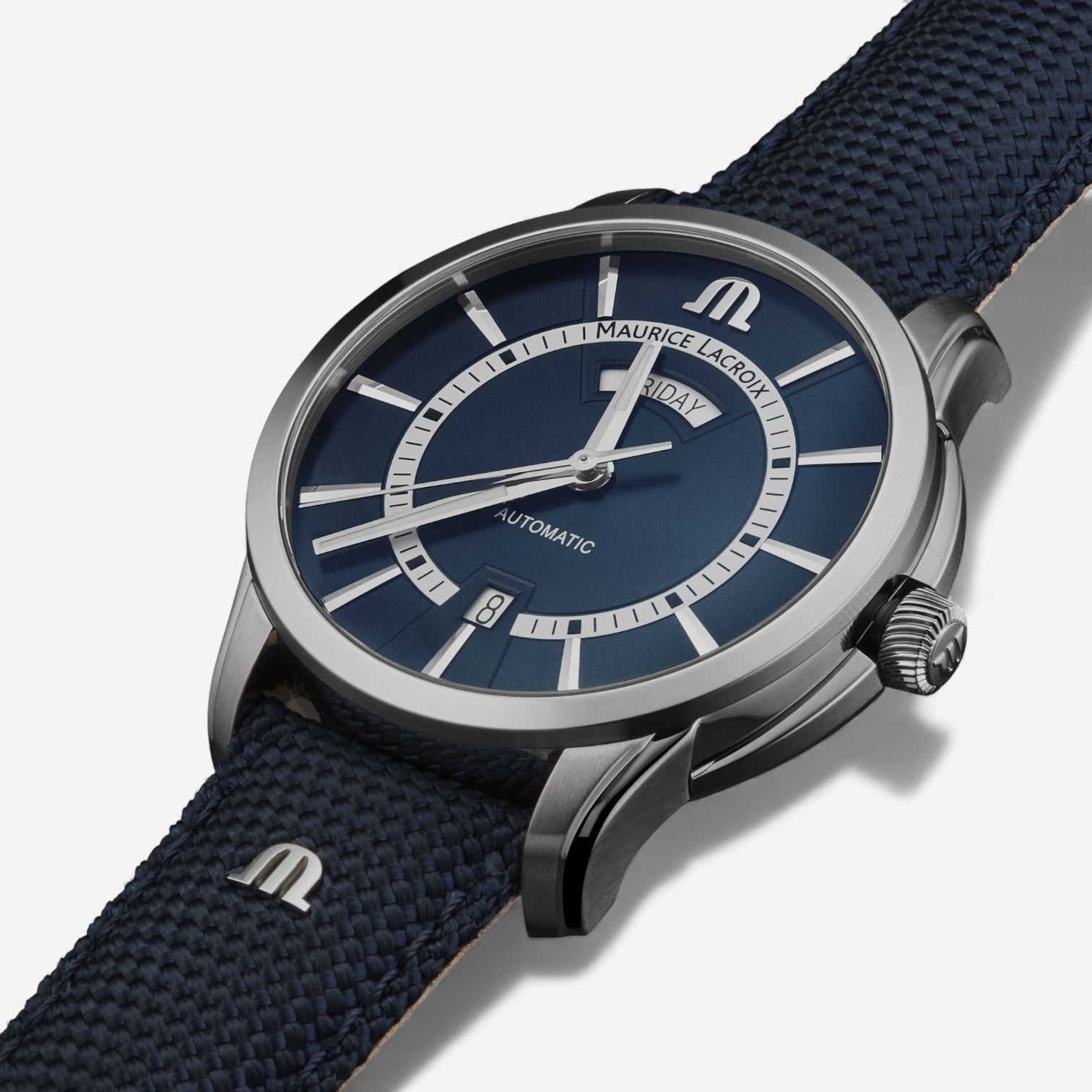 Maurice Lacroix Pontos Day Date Stainless Steel Automatic Men's Watch PT6358-SS004-431-4