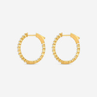 Ina Mar 14K Yellow Gold Diamond Shared Prong Oval Hoop Earrings E1182A-FY-100F - THE SOLIST
