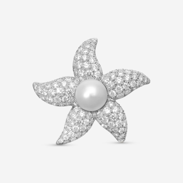 Suna Platinum Diamond & South Sea Pearl Starfish Pin P7272SSP