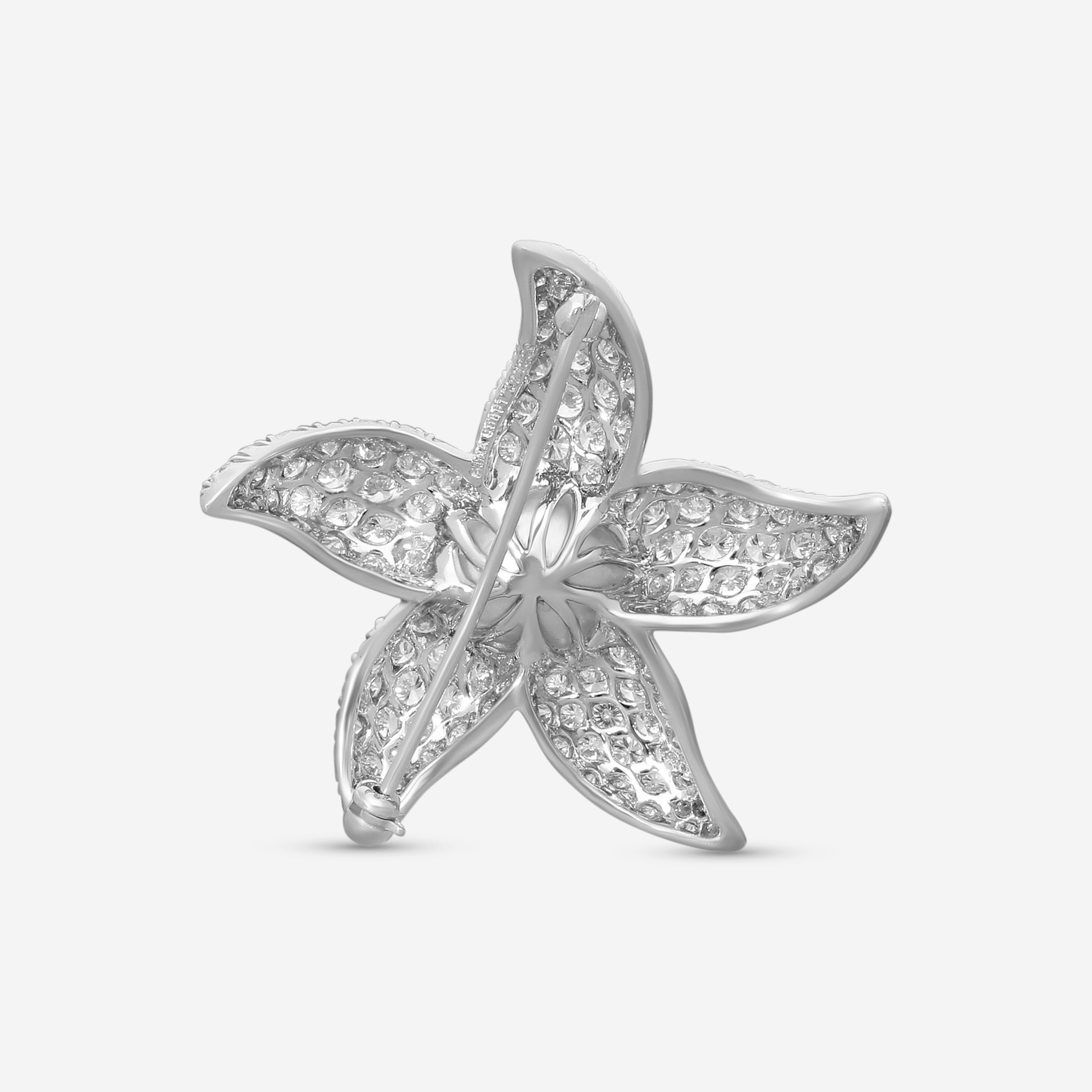 Suna Platinum Diamond & South Sea Pearl Starfish Pin P7272SSP