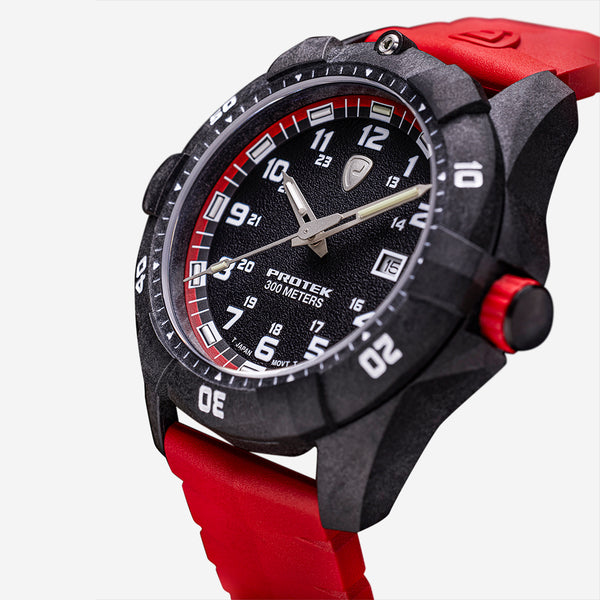 ProTek Carbon Dive 42mm Quartz Men's Watch PT1002R