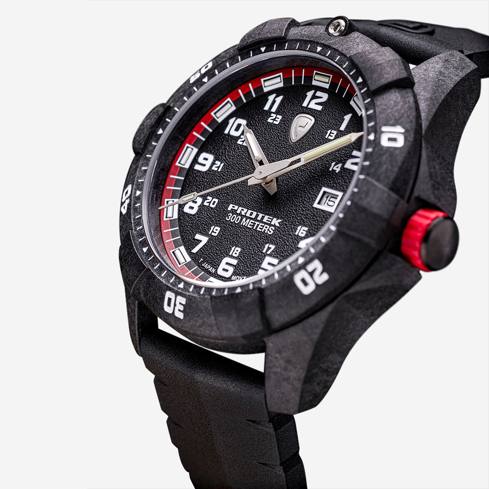 ProTek Carbon Dive 42mm Quartz Men's Watch PT1002