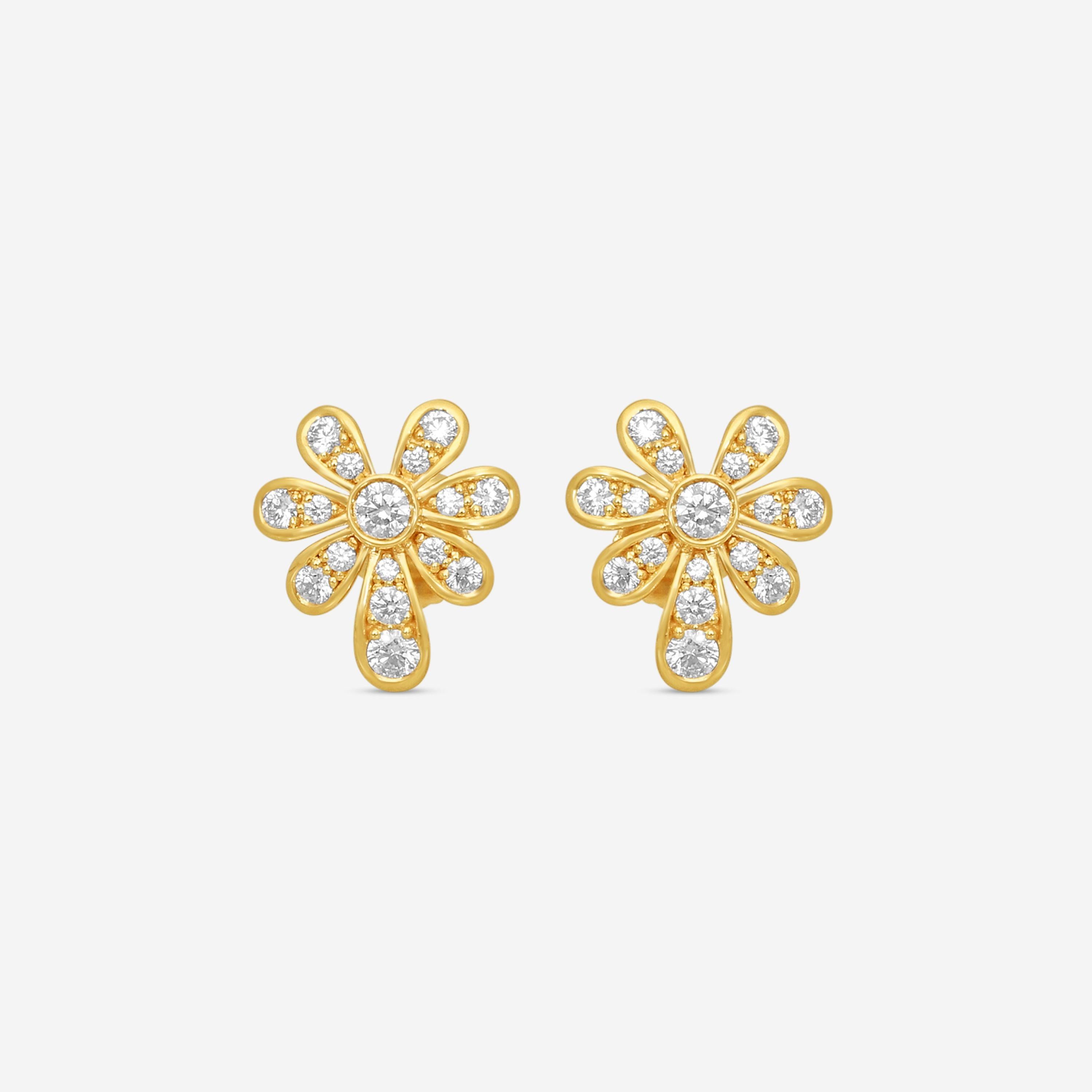 Suna 18K Rose Gold Diamond Flower Earrings E2562PG-C
