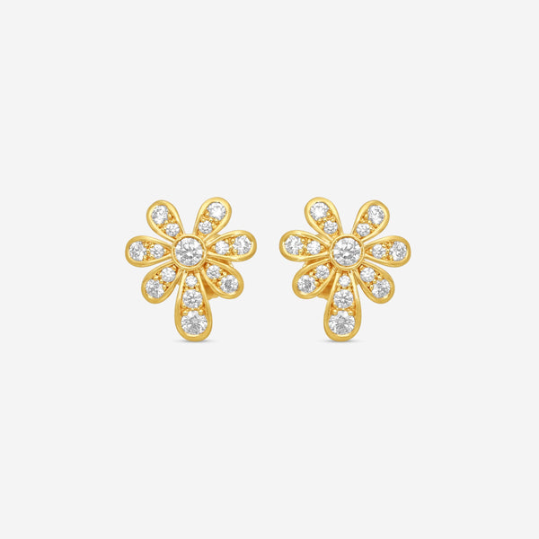 Suna 18K Rose Gold Diamond Flower Earrings E2562PG-C