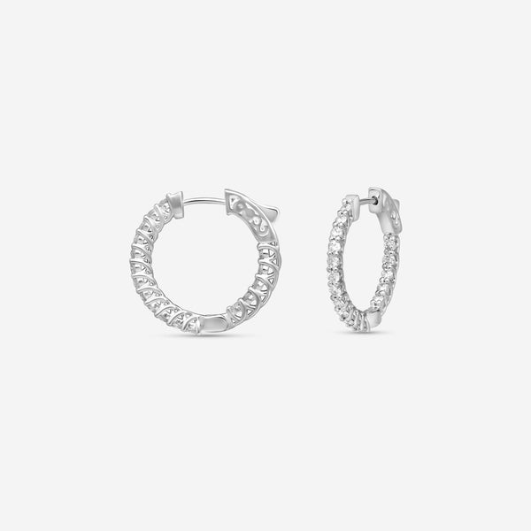 Ina Mar 14K White Gold Diamond Round Hoop Earrings E1139A-FW-100F - THE SOLIST