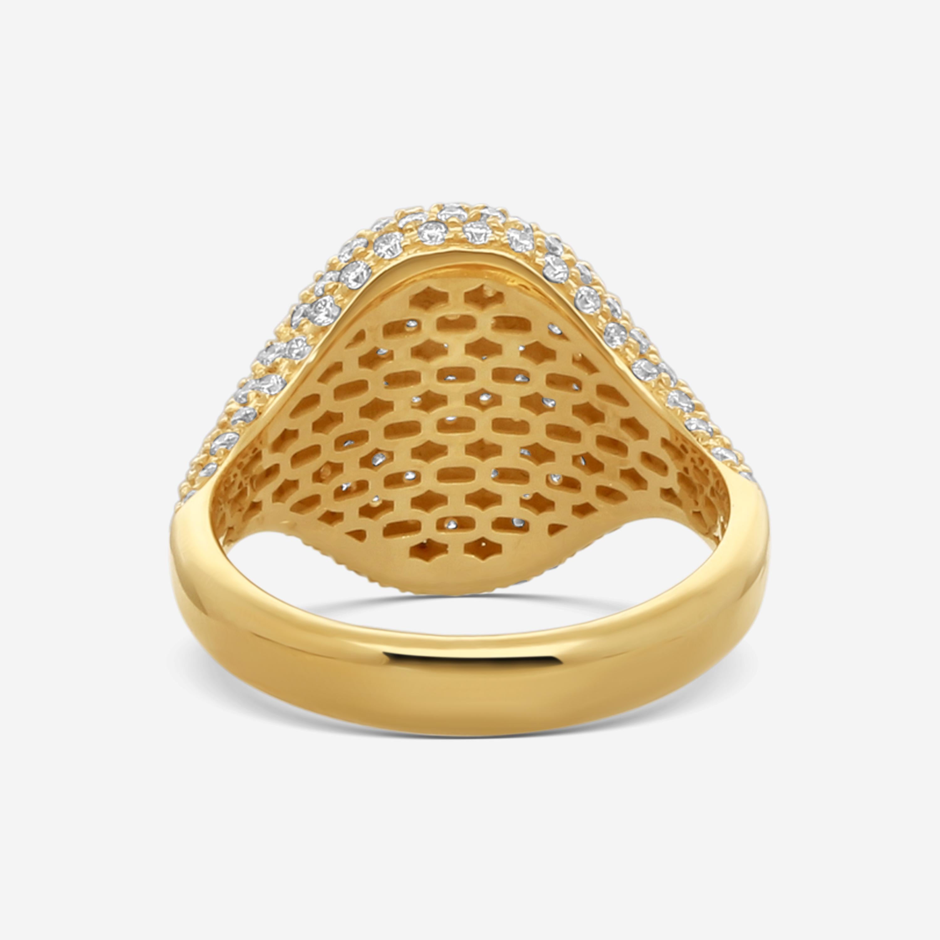 Crivelli 18K Yellow Gold Diamond Pavé Statement Ring R0291E
