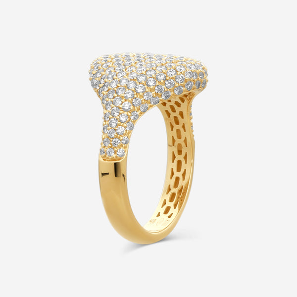 Crivelli 18K Yellow Gold Diamond Pavé Statement Ring R0291E