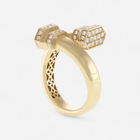 Crivelli 18K Yellow Gold Two-Headed Pillar Wrap Ring Sz. 7 R0312E-7
