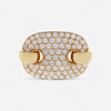 Crivelli 18K Yellow Gold Diamond Pave Statement Ring Sz. 7 R0328E-7