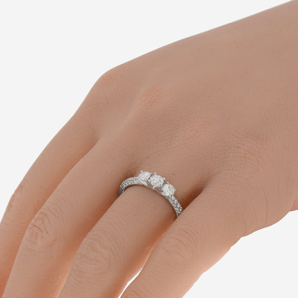 Piero Milano 18K White Gold, Diamond  0.91ct. tw. Engagement Ring Sz. 6.75 R1023AB2 - THE SOLIST