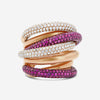 Diana M. Jewels 18K Rose Gold Sapphire & Diamond Band Ring Sz. 6.5 R13809C-5 - THE SOLIST
