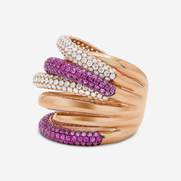 Diana M. Jewels 18K Rose Gold Sapphire & Diamond Band Ring Sz. 6.5 R13809C-5 - THE SOLIST