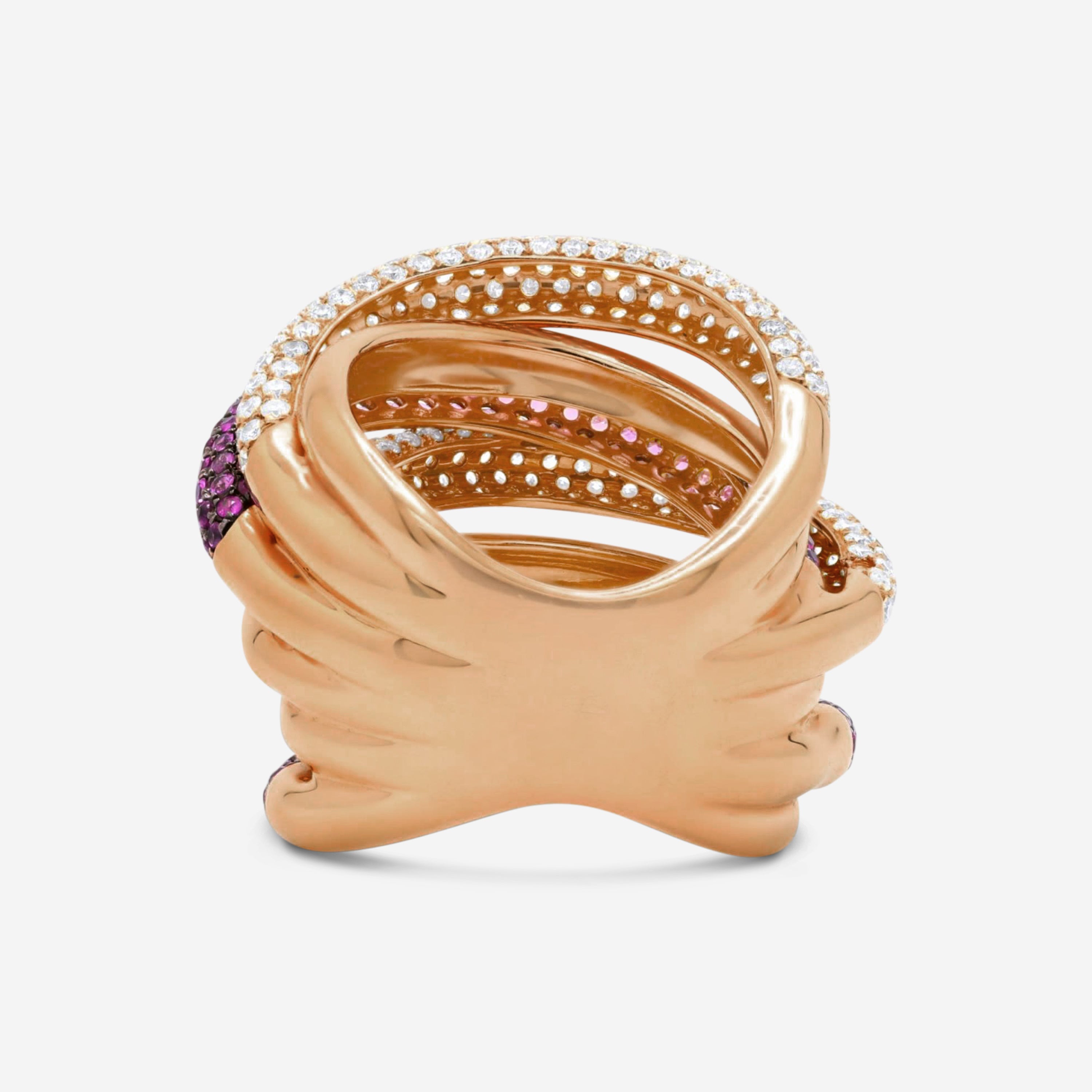 Diana M. Jewels 18K Rose Gold Sapphire & Diamond Band Ring Sz. 6.5 R13809C-5 - THE SOLIST