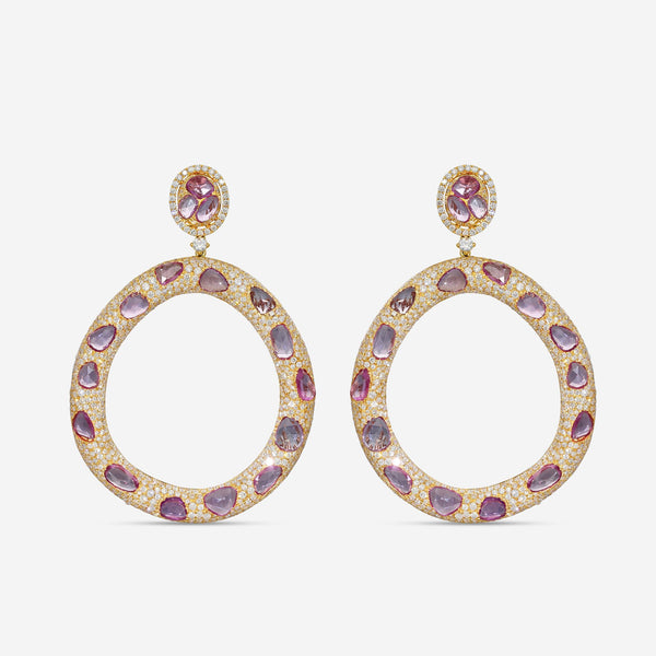 Diana M. Jewels 18K Rose Gold Sapphire & Diamond Drop Earrings R15156-133