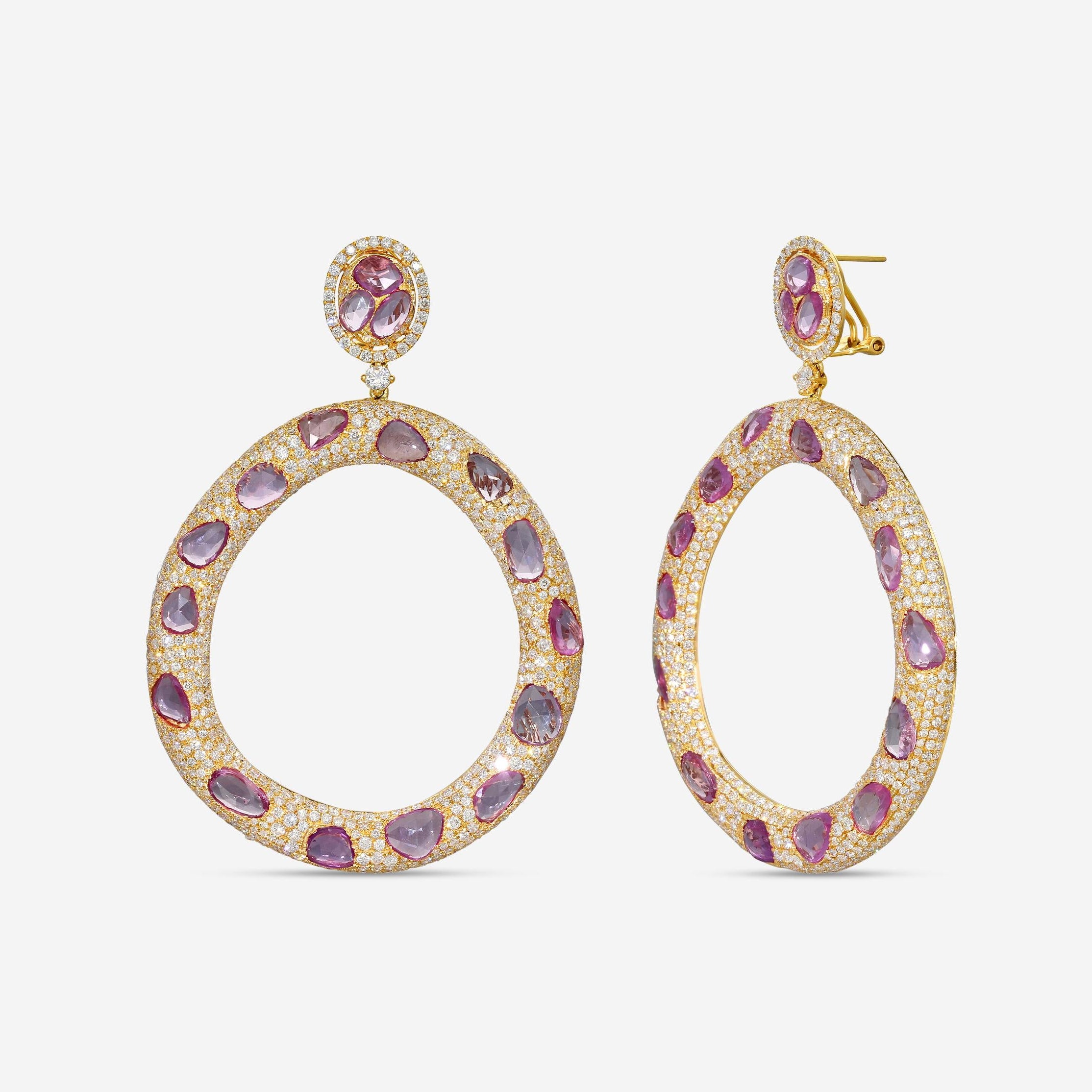 Diana M. Jewels 18K Rose Gold Sapphire & Diamond Drop Earrings R15156-133