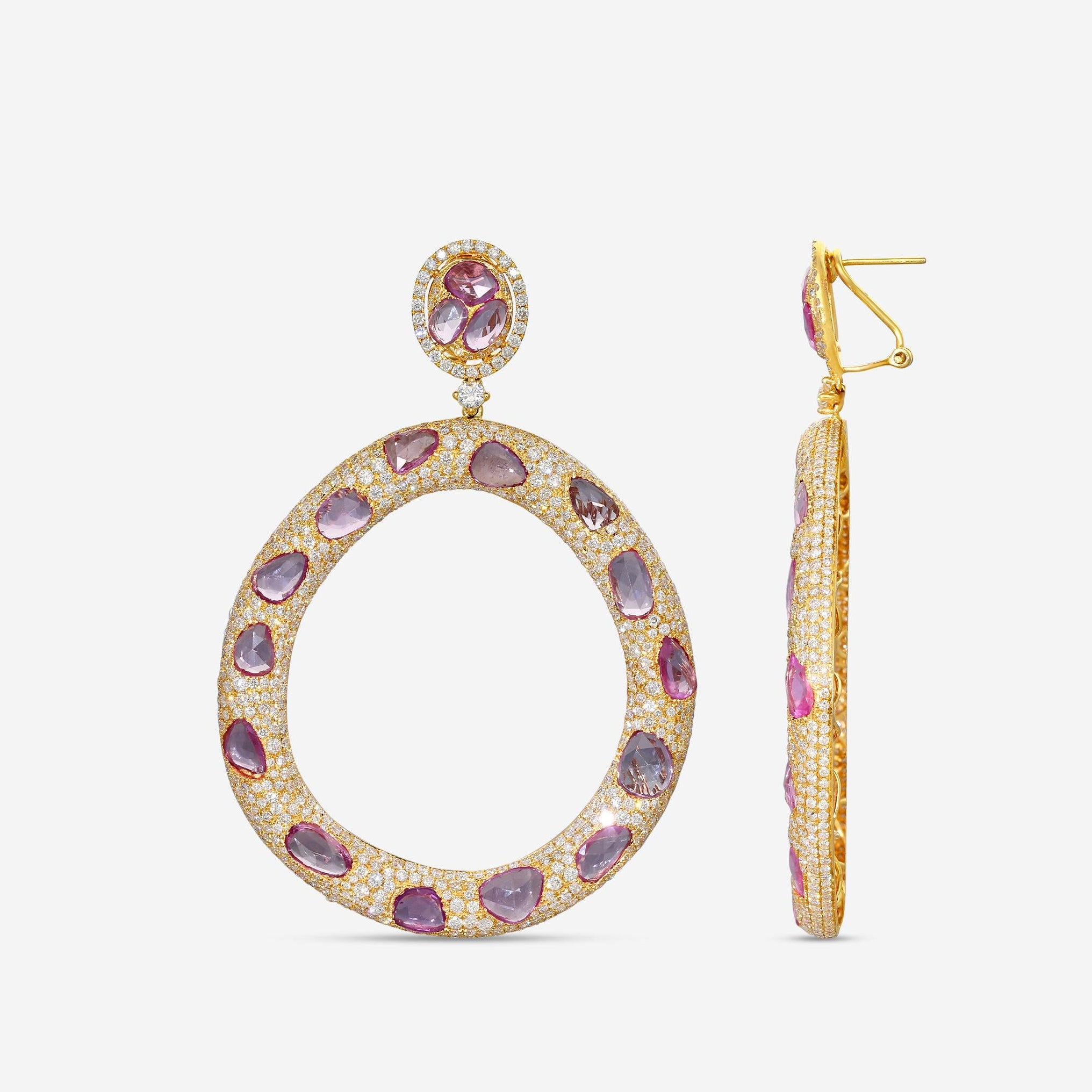 Diana M. Jewels 18K Rose Gold Sapphire & Diamond Drop Earrings R15156-133