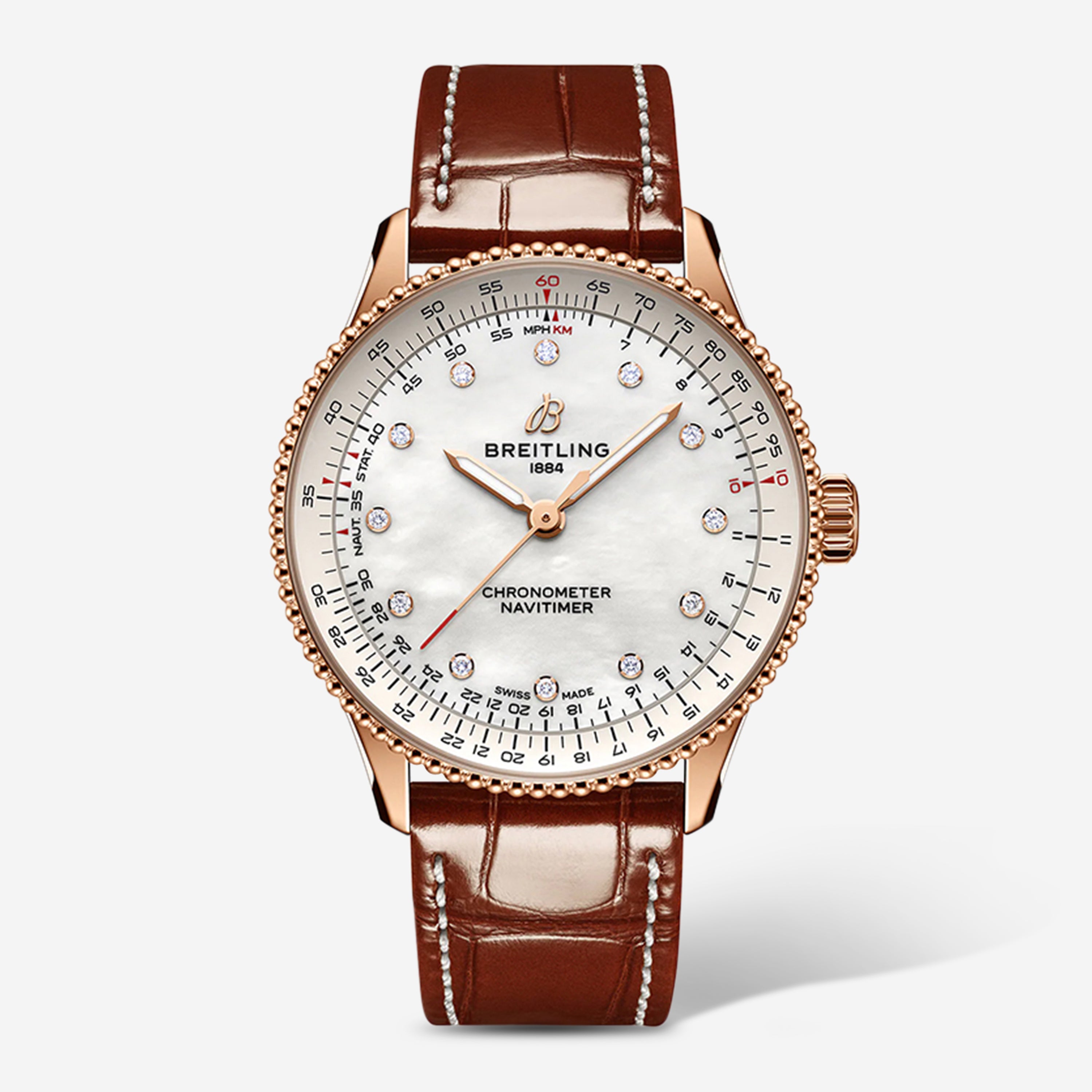 Breitling Navitimer Automatic 18K Rose Gold Automatic Ladies Watch R17327211A1P1