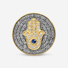 Sydney Evan Hamsa Medallion 14K Yellow Gold Diamond and Sapphire Ring Sz. 10 R27127BND-YB10