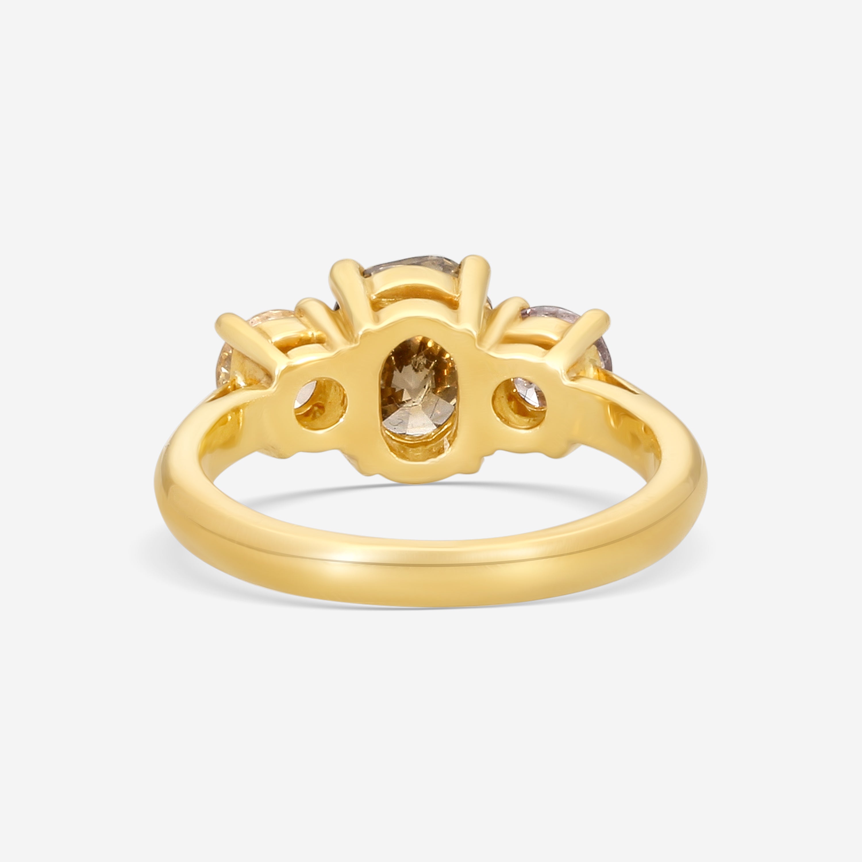ASSAEL - Brown Diamond Ring; 1 Oval Brown Diamond 1.69 cts, 2 Rd Brilliant Cut FY Brown Diamonds 0.80 cts, 18KY - R2770 - THE SOLIST