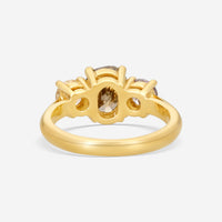 ASSAEL - Brown Diamond Ring; 1 Oval Brown Diamond 1.69 cts, 2 Rd Brilliant Cut FY Brown Diamonds 0.80 cts, 18KY - R2770 - THE SOLIST