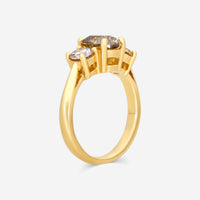 ASSAEL - Brown Diamond Ring; 1 Oval Brown Diamond 1.69 cts, 2 Rd Brilliant Cut FY Brown Diamonds 0.80 cts, 18KY - R2770 - THE SOLIST