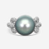 Assael 18K White Gold Tahitian Cultured Pearl & Diamond Statement Ring Sz. 6.5 R2869 - THE SOLIST