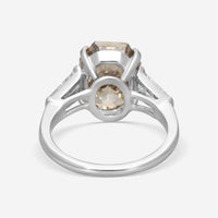 ASSAEL - Fancy Brown Diamond Ring; Single Octagonal Fancy Brown Diamond 5.05 cts, 2 Tapered Baguette Diamonds 0.70 ct, Platinum, Sz 5.5 - R2945 - THE SOLIST