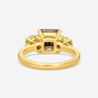ASSAEL - Fancy Brown Diamond Ring; Emerald Cut Fancy Brown Diamond 2.66 cts, 2 FY Rd Diamonds 0.86 cts, 18KY, Sz 6 - R2946 - THE SOLIST