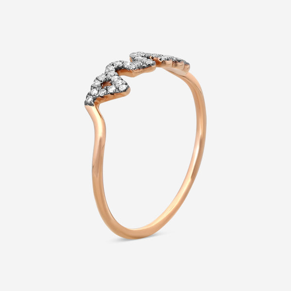 Sydney Evan "MRS" 14K Rose Gold Diamond Script Ring Sz. 6.5 R34218BND-RB6.5