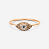 Sydney Evan Pave Mini Puffy Protective Eye 14K Rose Gold Diamond Ring Sz. 6.5 R34956BND-RW6.5