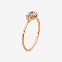 Sydney Evan Pave Mini Puffy Protective Eye 14K Rose Gold Diamond Ring Sz. 6.5 R34956BND-RW6.5