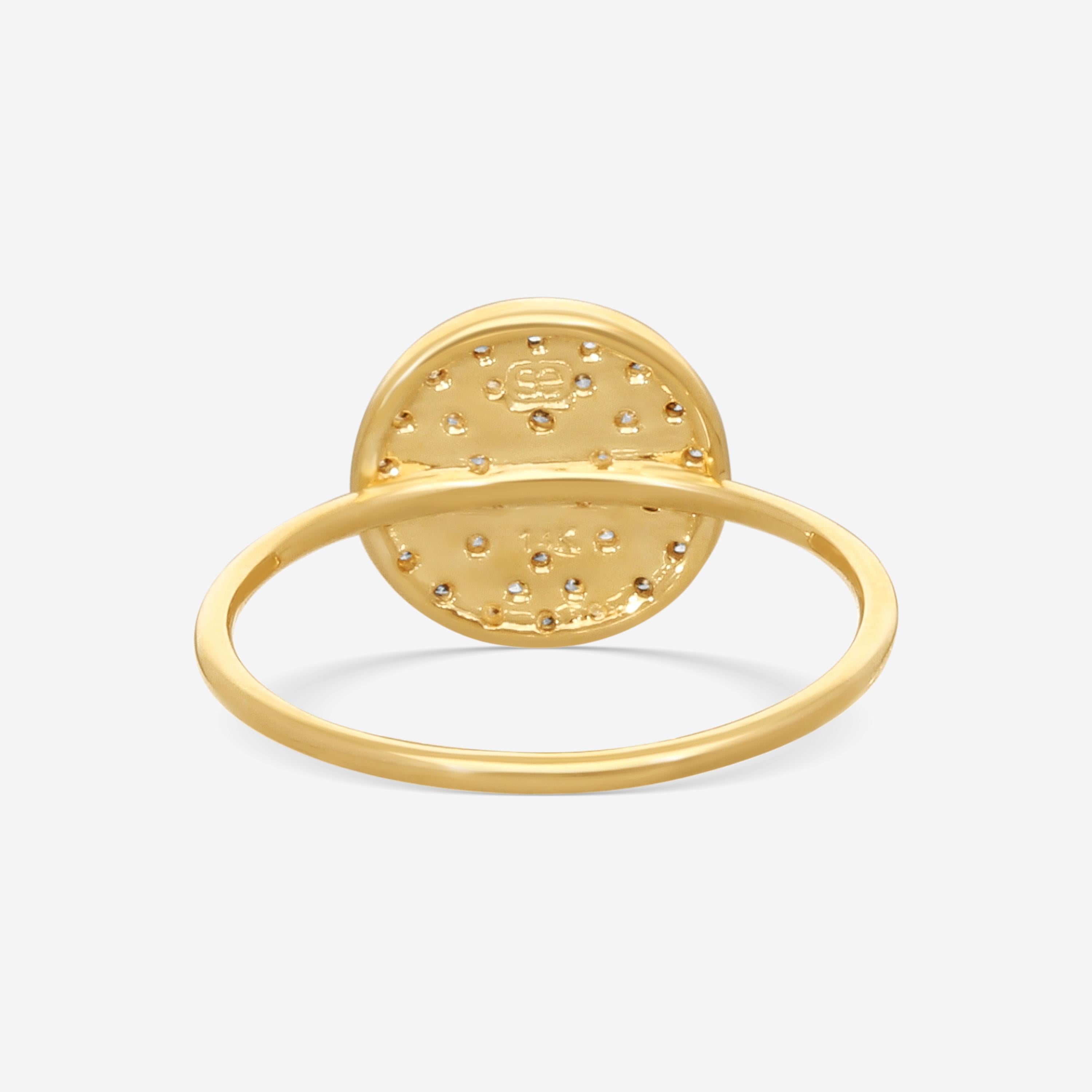 Sydney Evan Small Butterfly Medallion 14K Yellow Gold Diamond Ring Sz. 6 R35418BND-YB6