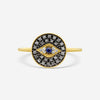Sydney Evan Pavé Small Protective Eye Medallion 14K Yellow Gold Diamond & Sapphire Ring Sz. 6.5 R35432BND-YB6.5