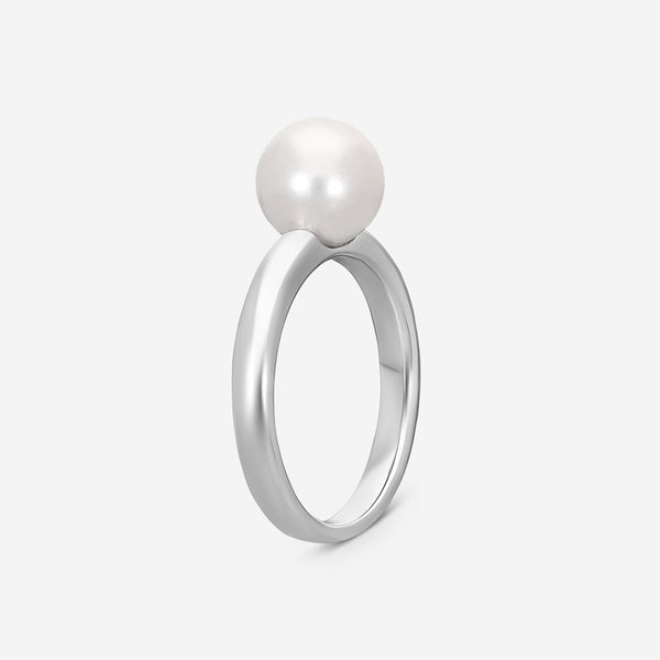 ASSAEL - Single Akoya Cultured Pearl set in 18K WG Ring, Sz 6.5 (Kelly) - R4105 - THE SOLIST