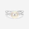 Assael 18K White Gold Diamond & Akoya Cultured Single Pearl Ring Sz. 6.5 R4298 - THE SOLIST