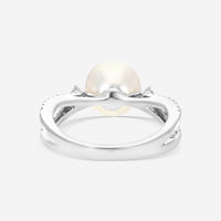 Assael 18K White Gold Diamond & Akoya Cultured Single Pearl Ring Sz. 6.5 R4298 - THE SOLIST