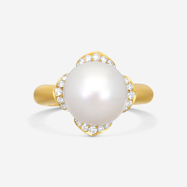 Assael 20K Yellow Gold South Sea Cultured Pearl & Diamond Statement Ring Sz. 6.25 R4302 - THE SOLIST