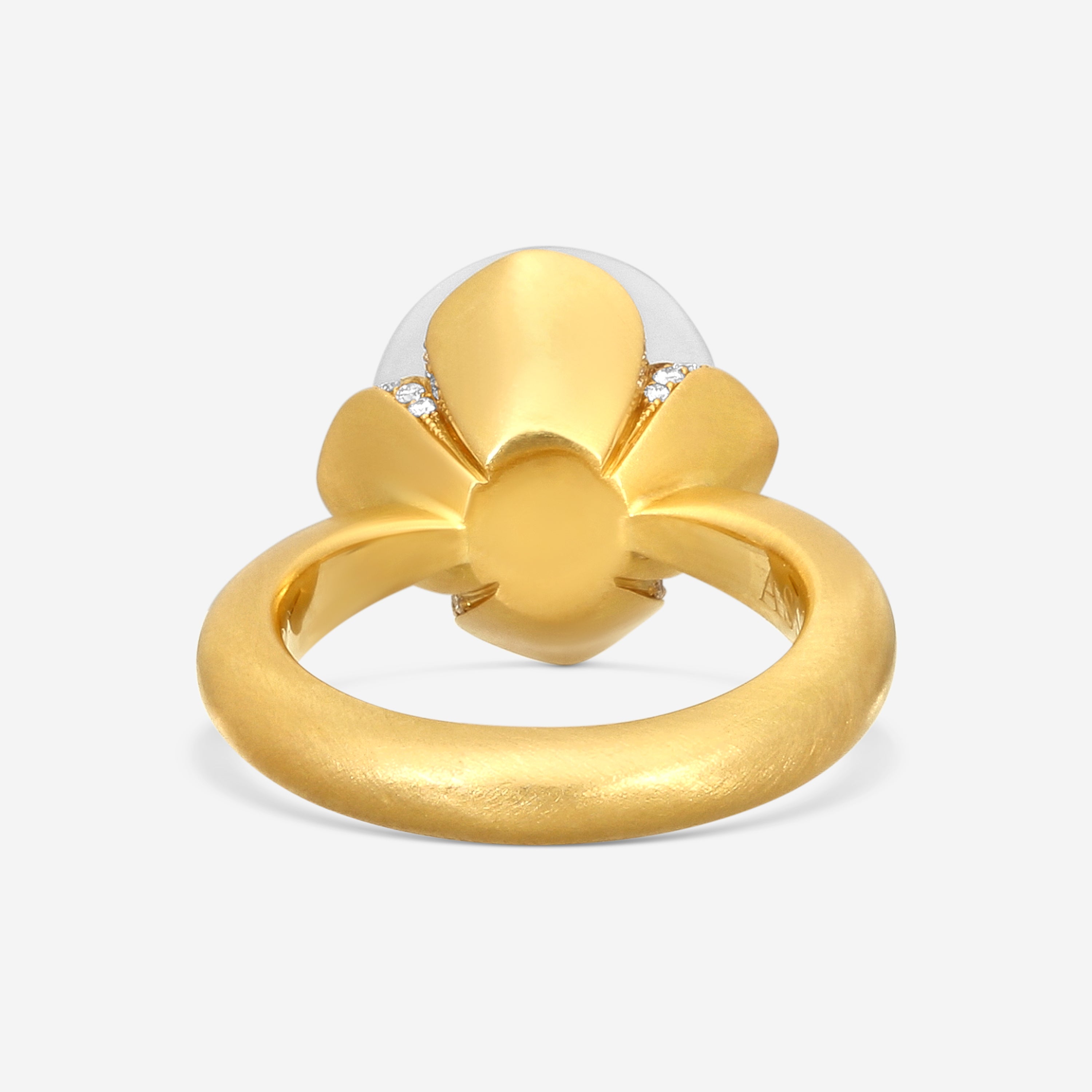 Assael 20K Yellow Gold South Sea Cultured Pearl & Diamond Statement Ring Sz. 6.25 R4302 - THE SOLIST