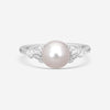Assael 18K White Gold Akoya Cultured Pearl & Diamond Ring Sz. 6.5 R4436