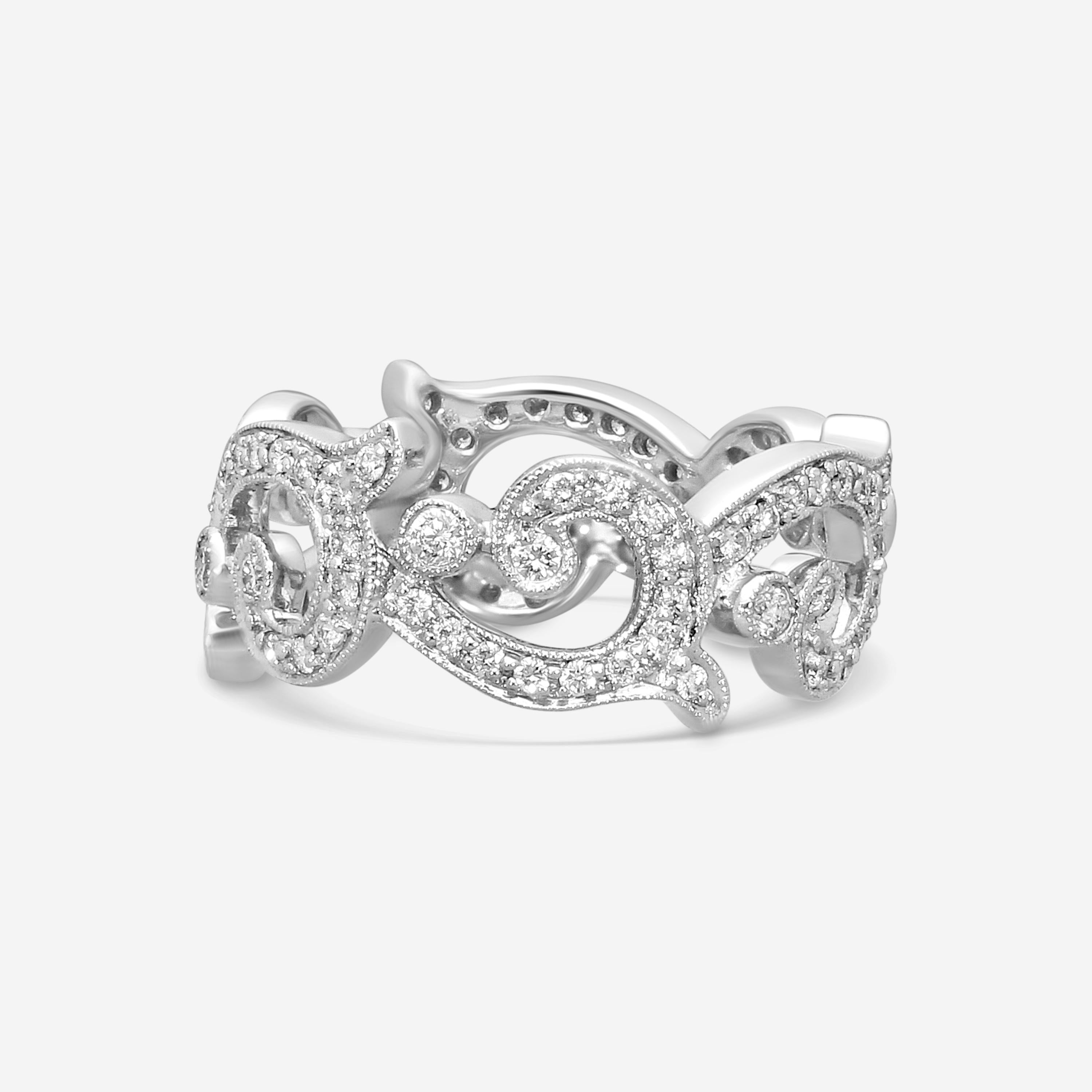 Leslie Greene 18K White Gold Diamond Eternity Band Ring Sz. 6.5 R51498W