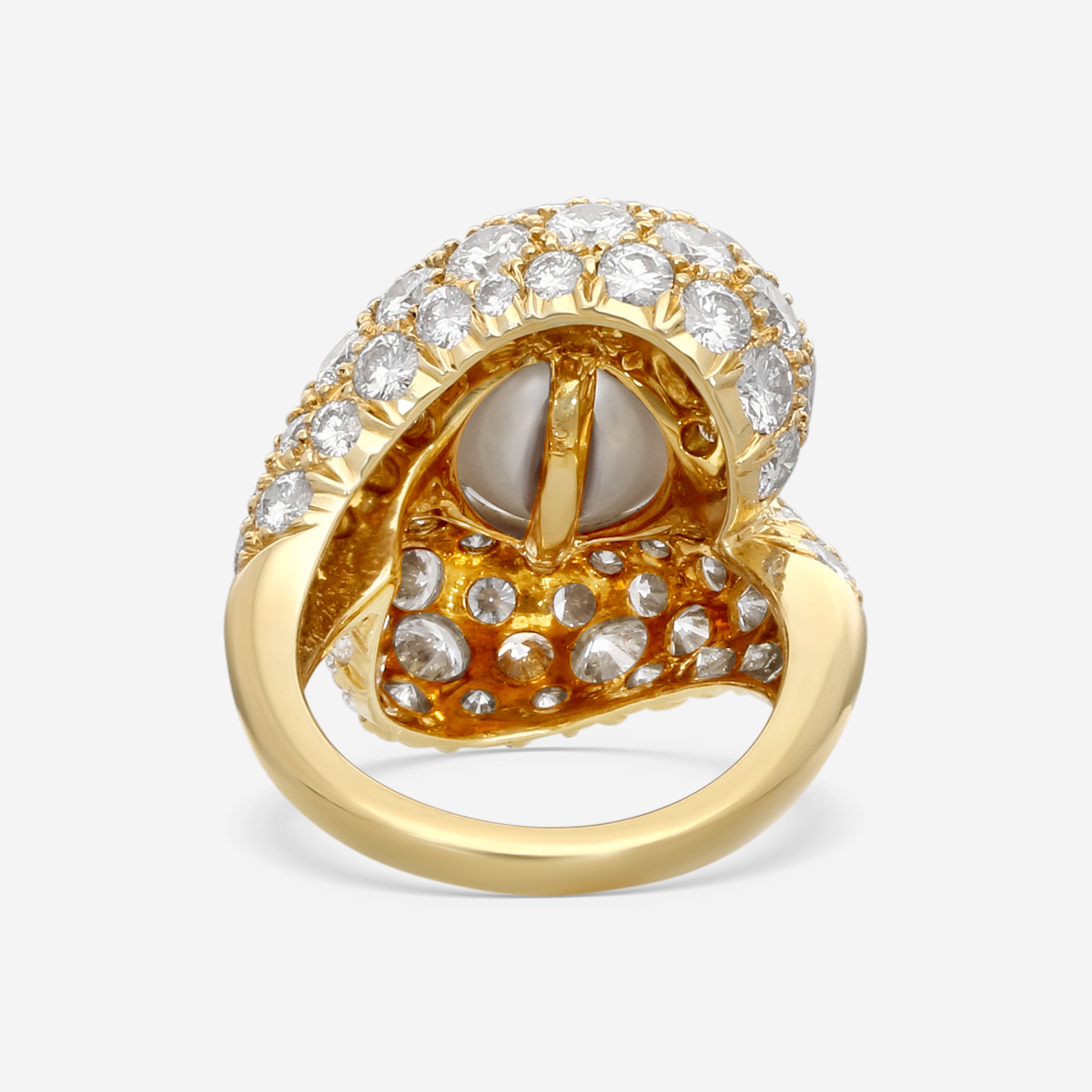 Suna Brothers 18K Yellow Gold Diamond & South Sea Pearl Ring R6108CPY