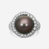 Suna Brothers Platinum Diamond & Tahitian Black Pearl Ring Sz. 6.5 R7133TACPP