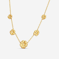 Suna 18K Yellow Gold Diamond 5-Flower Pendant Necklace N7614Y