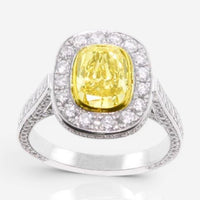 Diana M. Jewels Platinum & 18K Yellow Gold Diamond Engagement Ring Sz. 6 RAD131