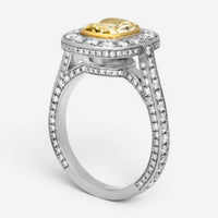 Diana M. Jewels Platinum & 18K Yellow Gold Diamond Engagement Ring Sz. 6 RAD131