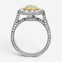 Diana M. Jewels Platinum & 18K Yellow Gold Diamond Engagement Ring Sz. 6 RAD131