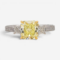 Diana M. Jewels Platinum & 18K Yellow Gold Diamond Engagement Ring Sz. 6 RAD261
