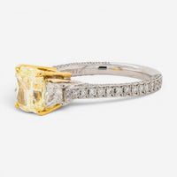 Diana M. Jewels Platinum & 18K Yellow Gold Diamond Engagement Ring Sz. 6 RAD261